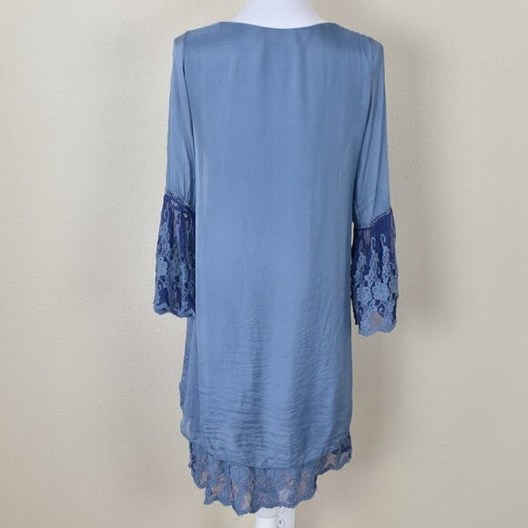 Pura Seta Bell Sleeve Layered Dress S - Picture 3 of 9